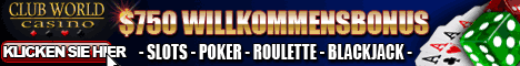 Willkommene Prämie $750 am Verein-Weltkasino! Die gleichen Tagessubventionen erhalten, wenn du gewinnst!